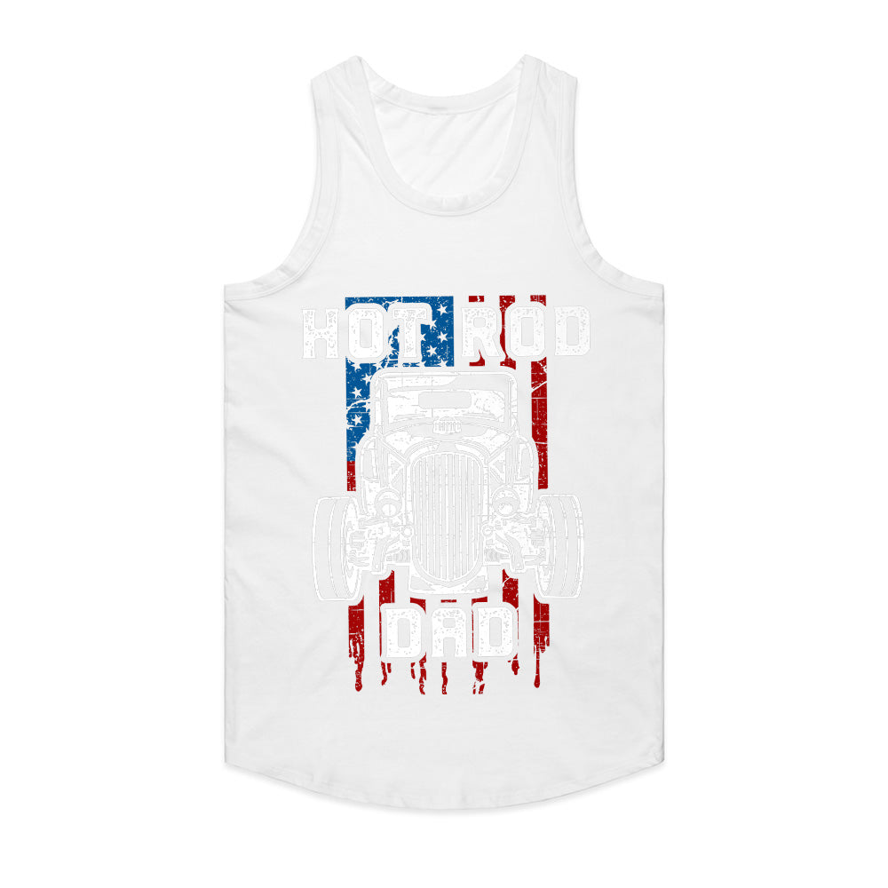 Hot Rod Dad – American Flag Classic Car Enthusiast T-Shirt