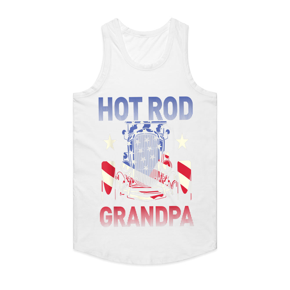 Hot Rod Grandpa – Patriotic American Flag Classic Car T-Shir