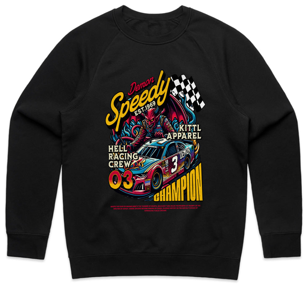 Demon Speedy Racing T-Shirt – Hell Racing Crew Champion Tee