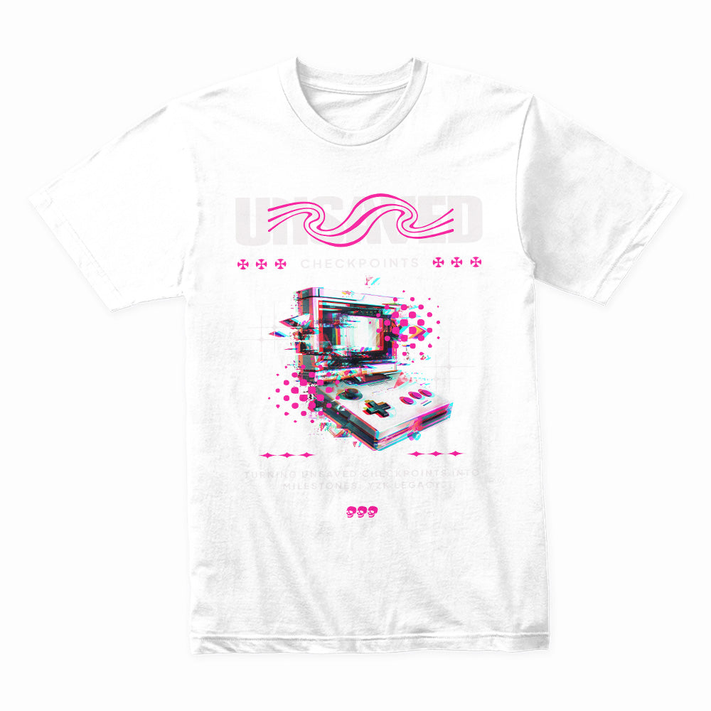 Unsaved Checkpoints - Glitch Aesthetic Retro Gaming T-Shirt
