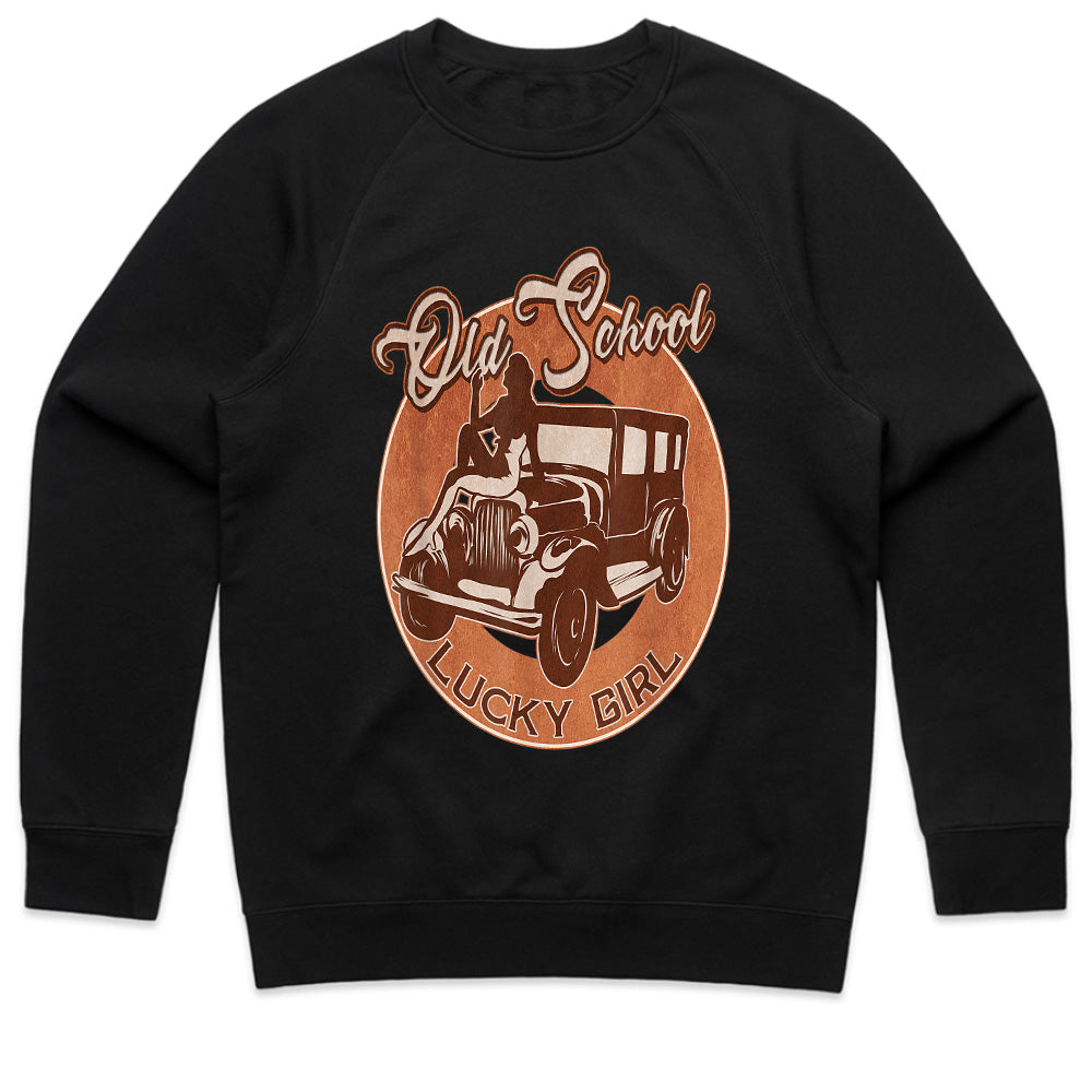 Old School Lucky Girl Hot Rod T-Shirt – Vintage Classic Car Lover’s Tee