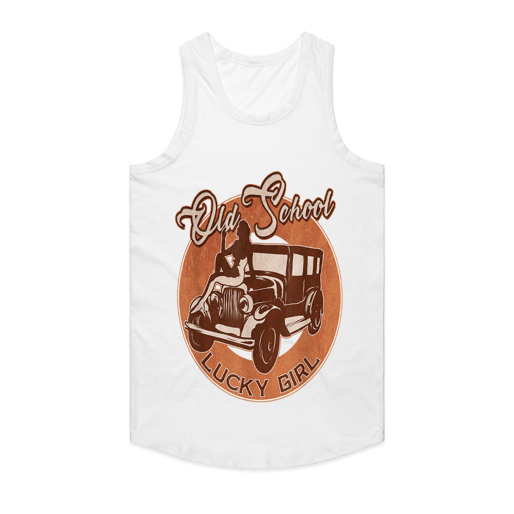 Old School Lucky Girl Hot Rod T-Shirt – Vintage Classic Car Lover’s Tee