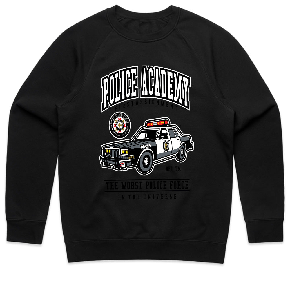 Police Academy Retro Patrol Car T-Shirt – Classic Law Enforcement Parody Tee