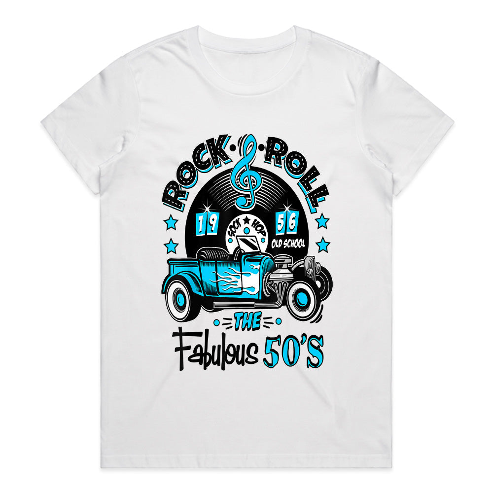 Rock & Roll 1956 Hot Rod T-Shirt – Retro 50s Sock Hop Classic Car Tee