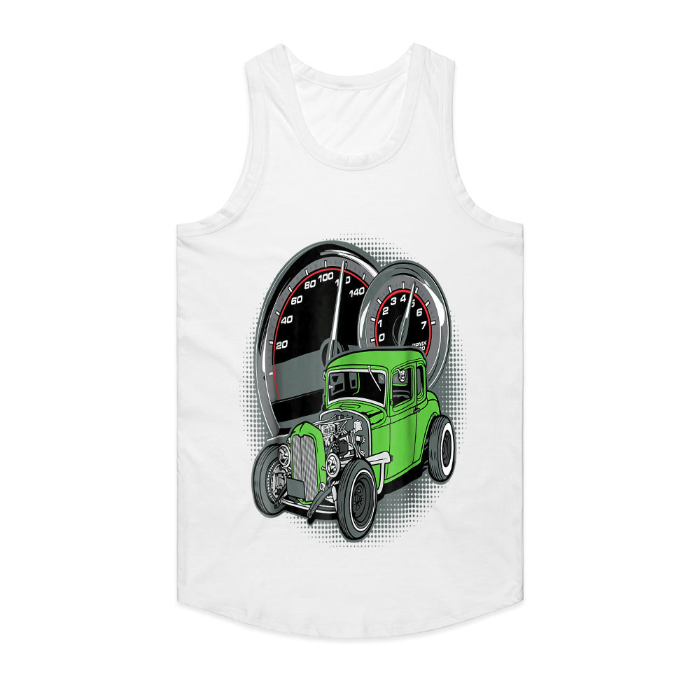 Rat Rod Speed Demon T-Shirt – Bright Green Vintage Hot Rod Coupe Tee