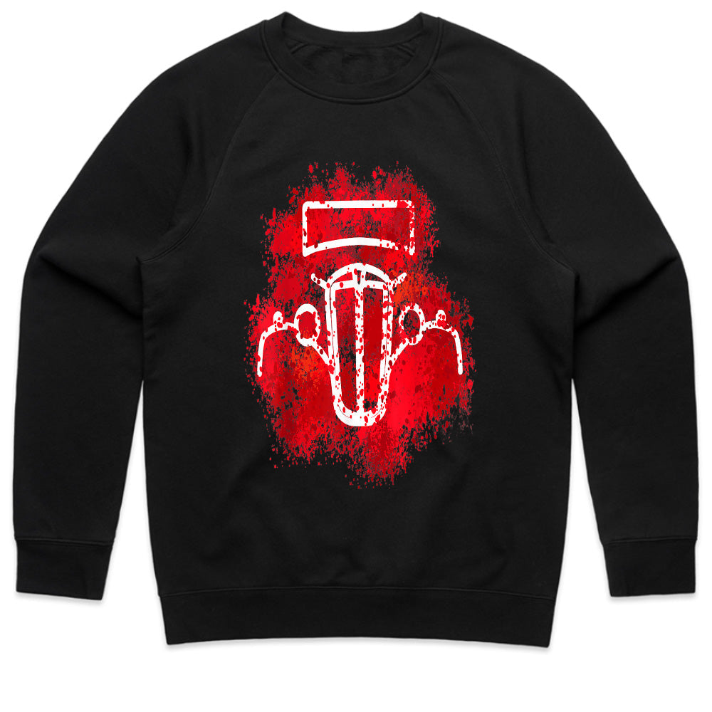 Red Splatter Vintage Hot Rod Outline T-Shirt – Classic Car Enthusiast Tee