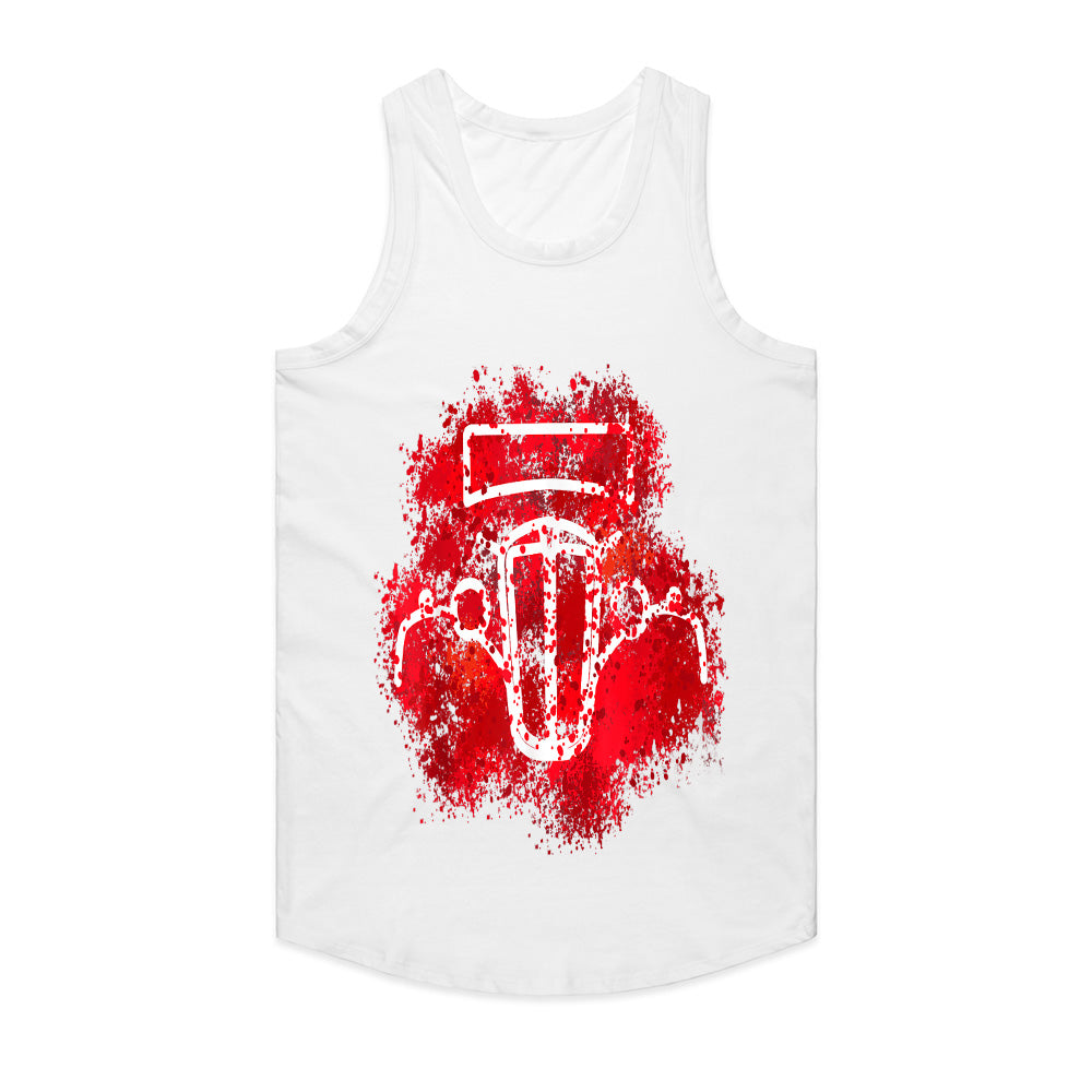 Red Splatter Vintage Hot Rod Outline T-Shirt – Classic Car Enthusiast Tee