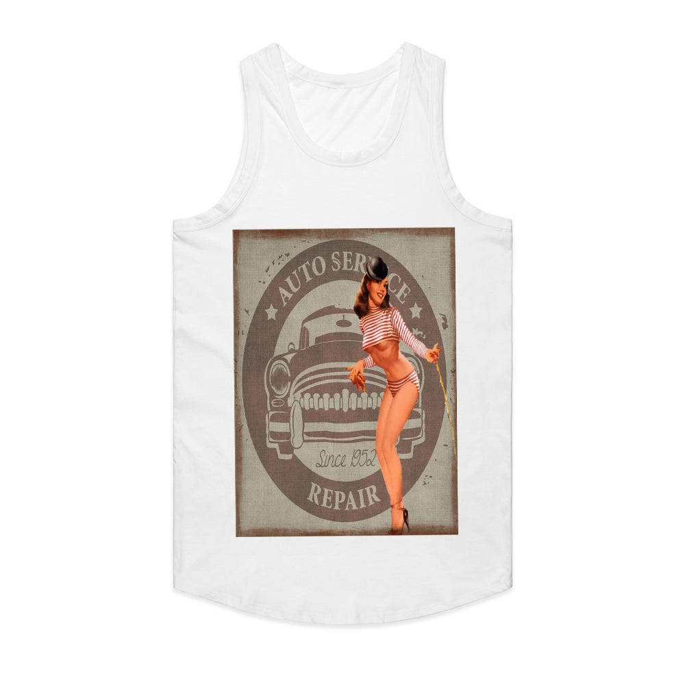 Retro Pin-Up Girl Hot Rod T-Shirt – Vintage Auto Service Repair Classic Tee