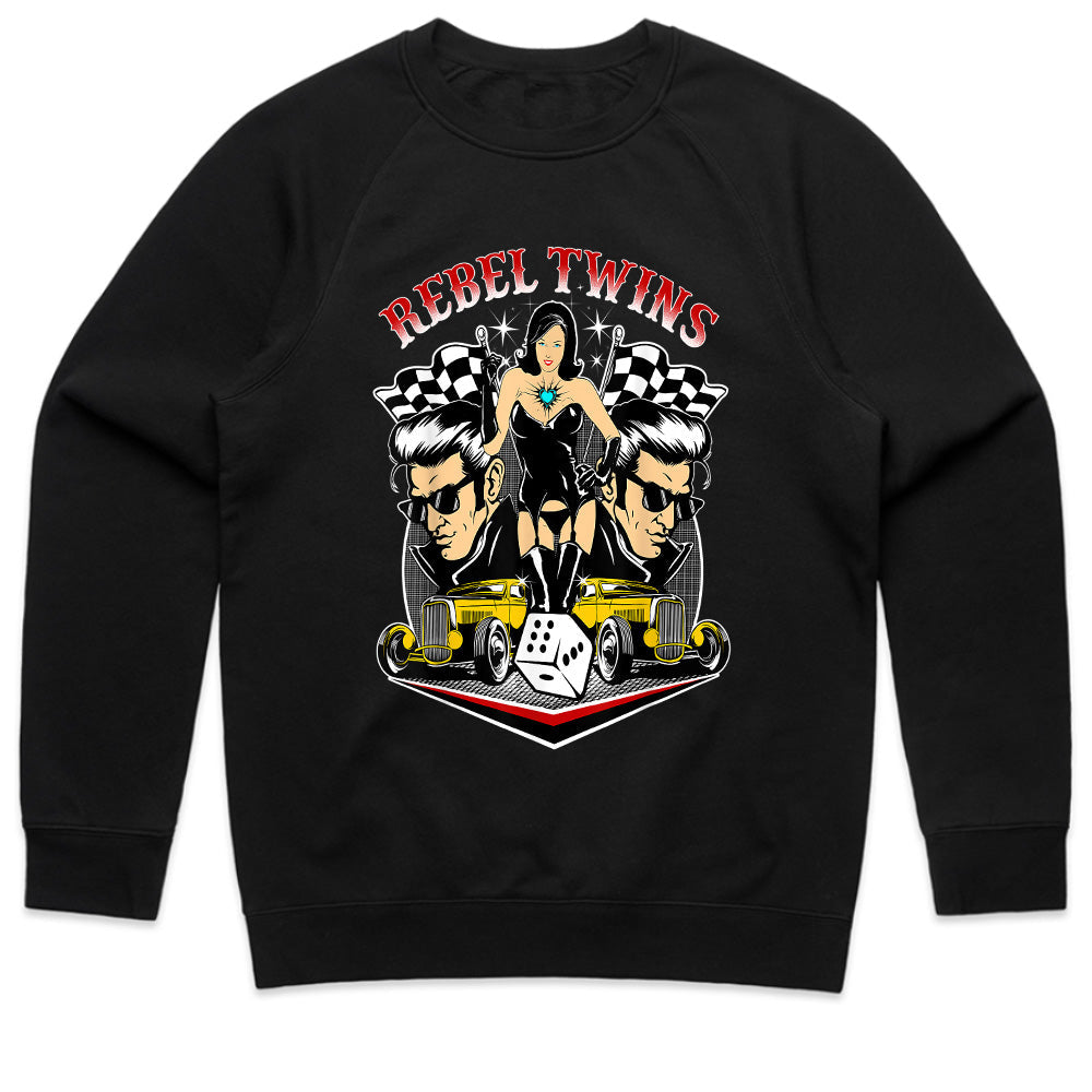 Rebel Twins Rockabilly Hot Rod T-Shirt – Vintage Pinup Car Enthusiast Tee