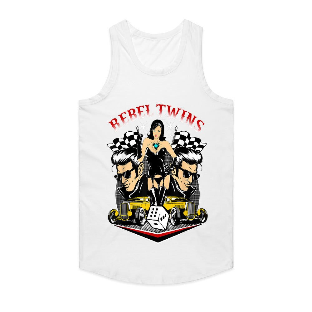 Rebel Twins Rockabilly Hot Rod T-Shirt – Vintage Pinup Car Enthusiast Tee