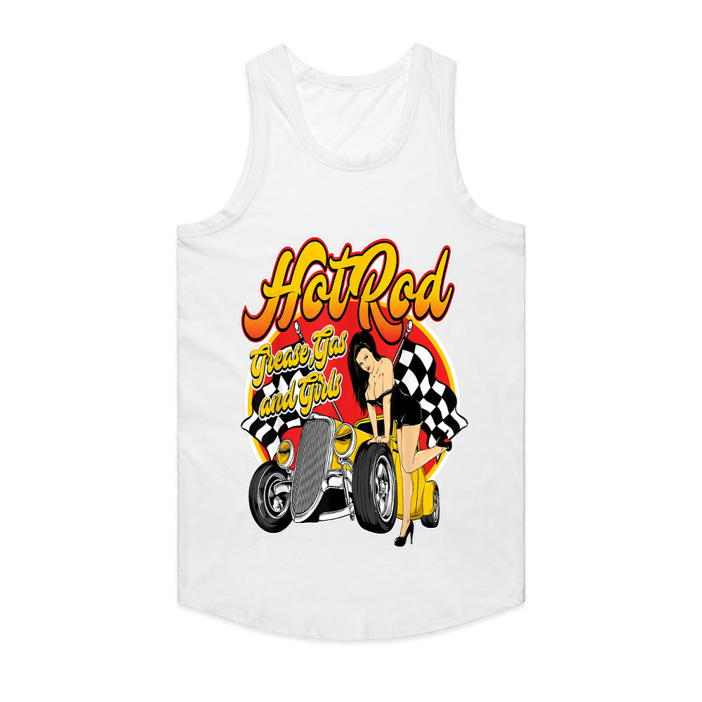 Hot Rod Pin-Up T-Shirt – Grease, Gas & Girls Vintage Rockabilly Car Tee