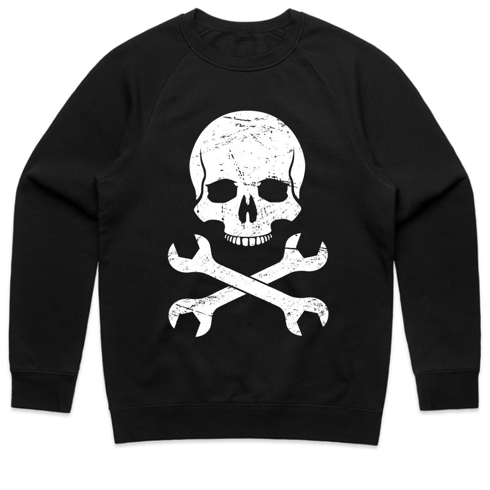 Skull & Crossed Wrenches T-Shirt – Vintage Mechanic & Rat Rod Enthusiast Tee