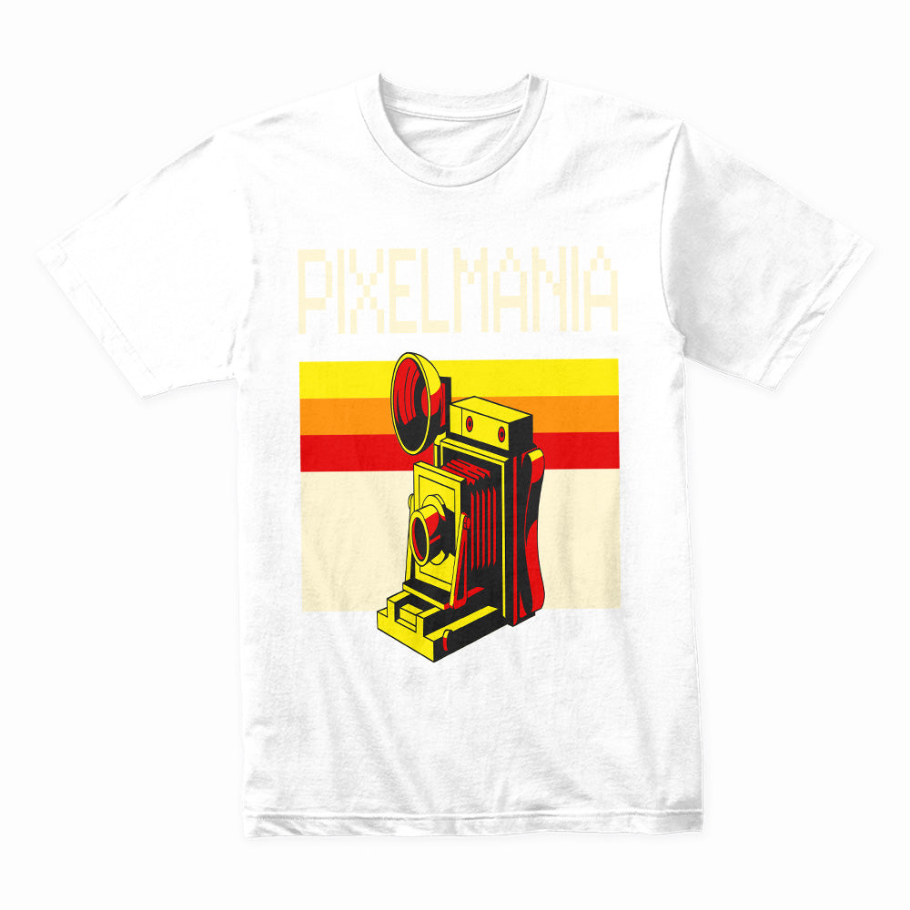 Retro Pixel Mania T-Shirt – Vintage Camera Aesthetic