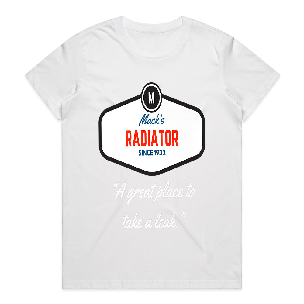 Funny Vintage Mechanic T-Shirt – Mack’s Radiator Retro Car Repair Tee