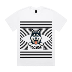 Personalized Siberian Husky Peek-a-Boo T-Shirt