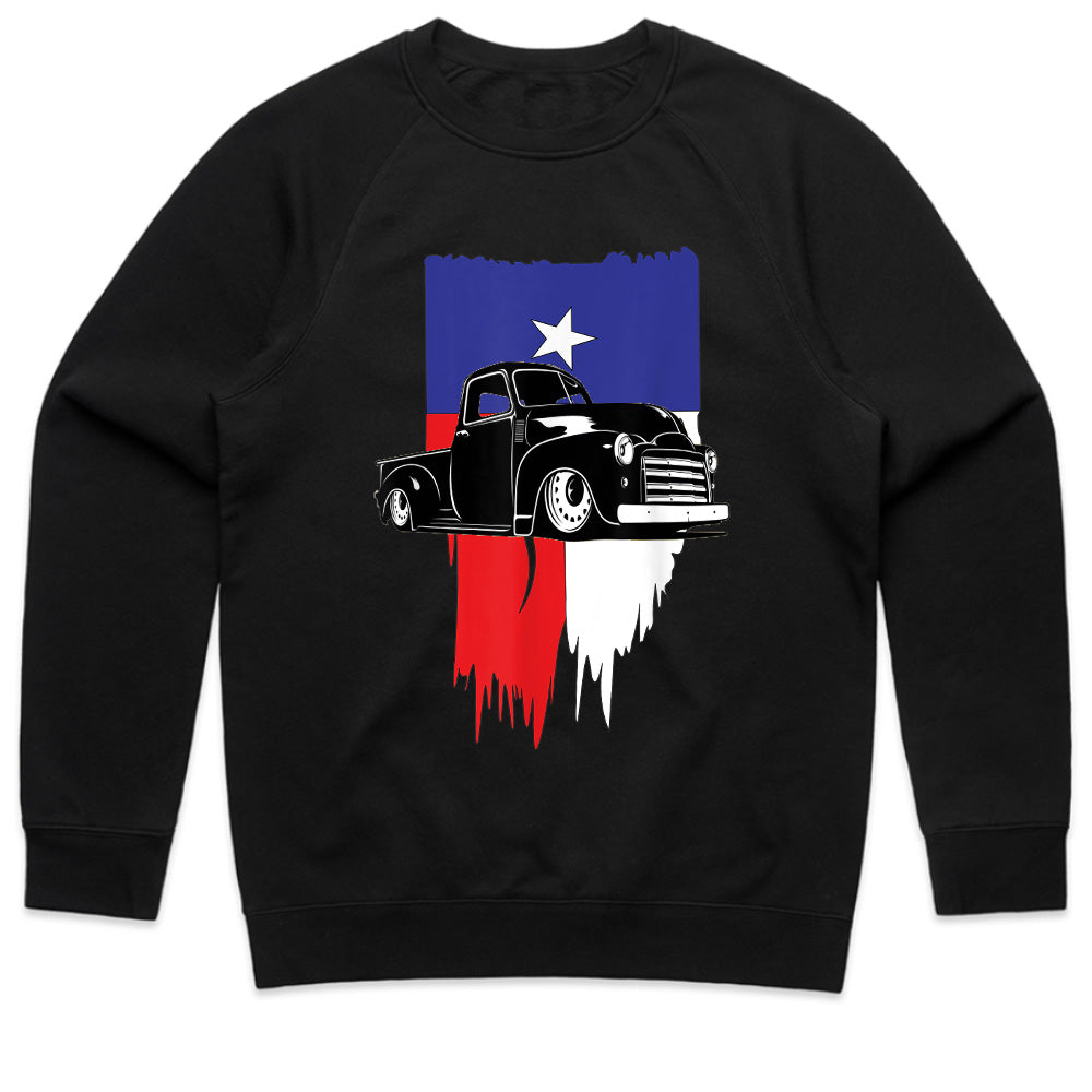 Texas Pride Vintage Truck T-Shirt – Classic Hot Rod & Lone Star Flag Design