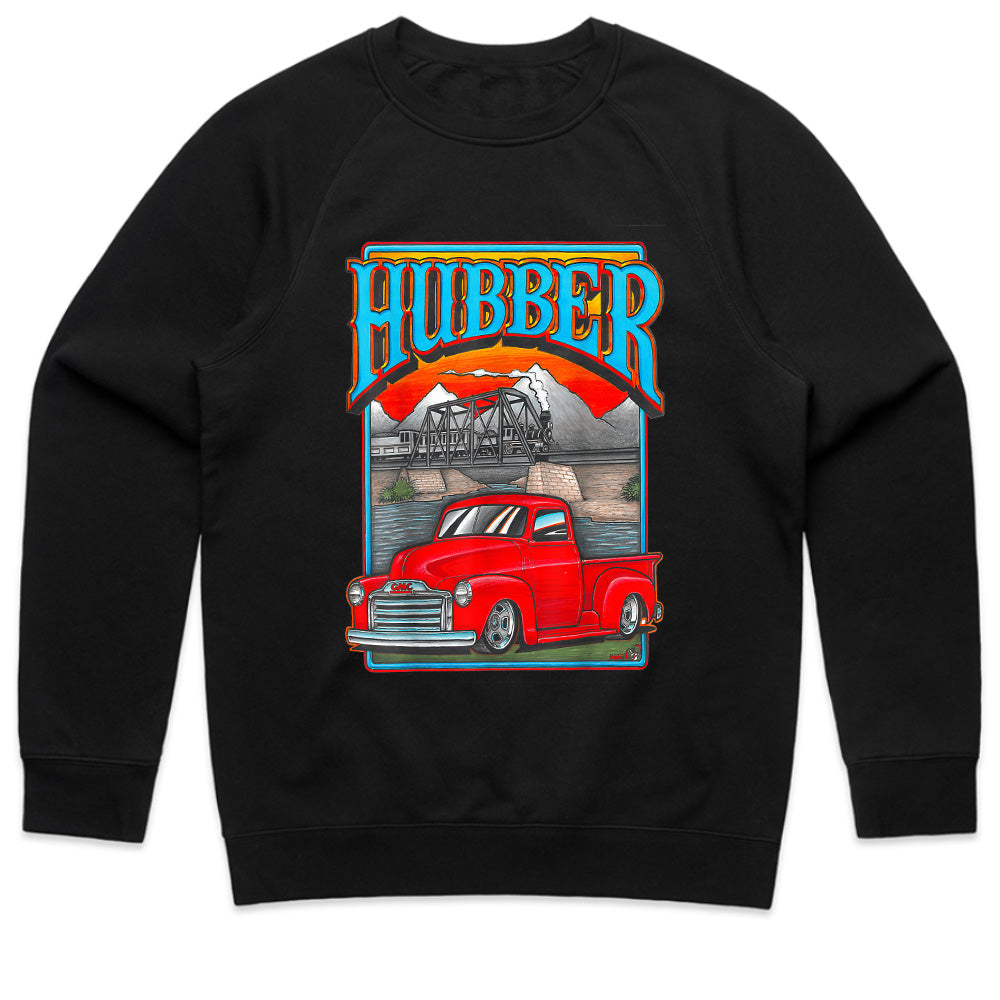 Vintage "Hubber" Hot Rod Truck T-Shirt – Classic GMC Pickup & Train Scene