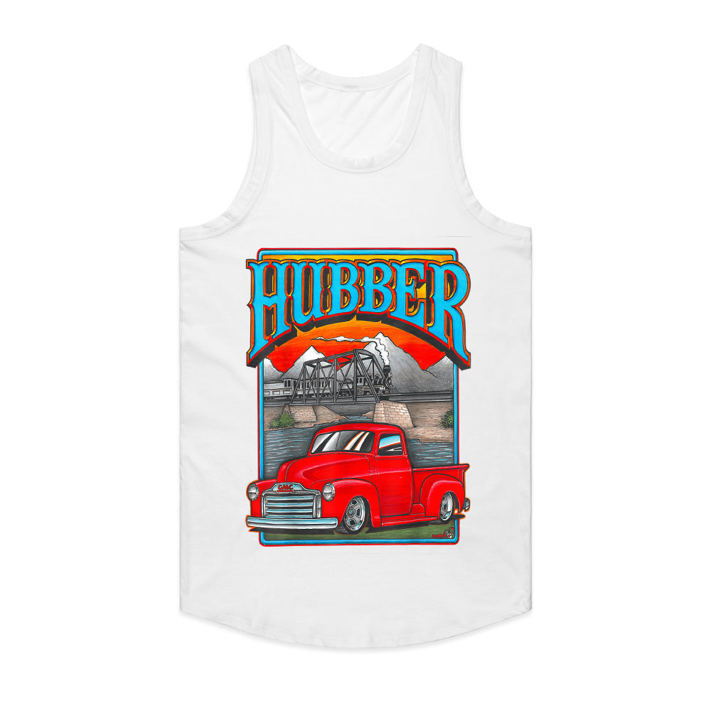 Vintage "Hubber" Hot Rod Truck T-Shirt – Classic GMC Pickup & Train Scene