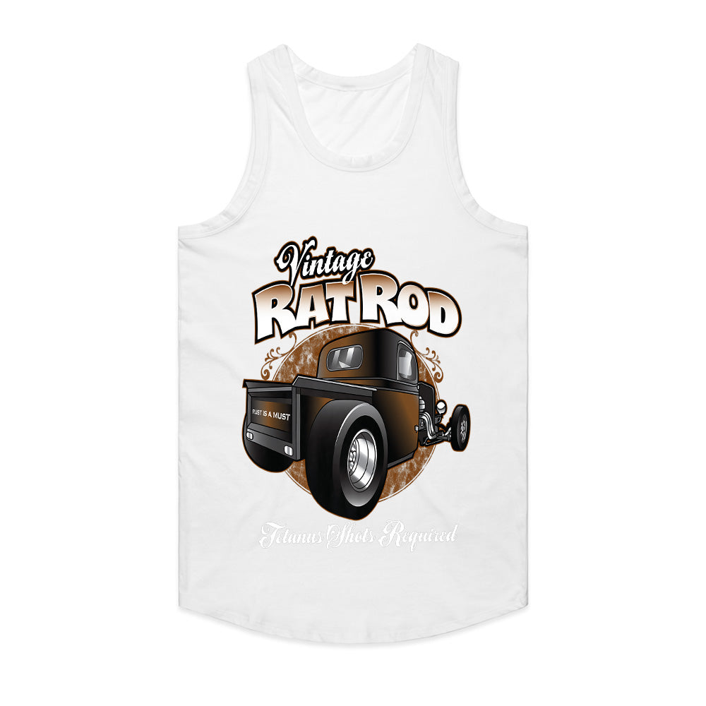 Vintage Rat Rod Pickup Truck T-Shirt – Classic Hot Rod "Tetanus Shots Required" Tee for Car Enthusiasts