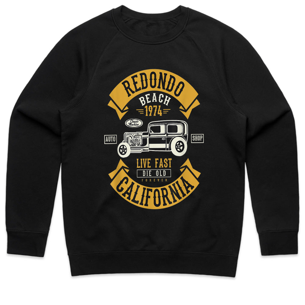 Vintage Redondo Beach California Hot Rod T-Shirt – Classic 1974 Retro Car Shop Design