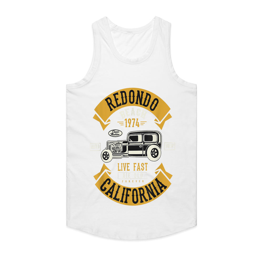Vintage Redondo Beach California Hot Rod T-Shirt – Classic 1974 Retro Car Shop Design
