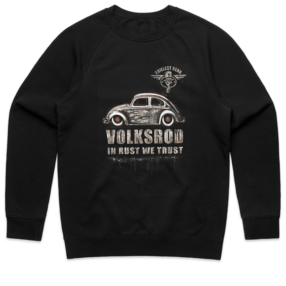 Vintage Volksrod "In Rust We Trust" T-Shirt – Classic Rat Rod Beetle Tee