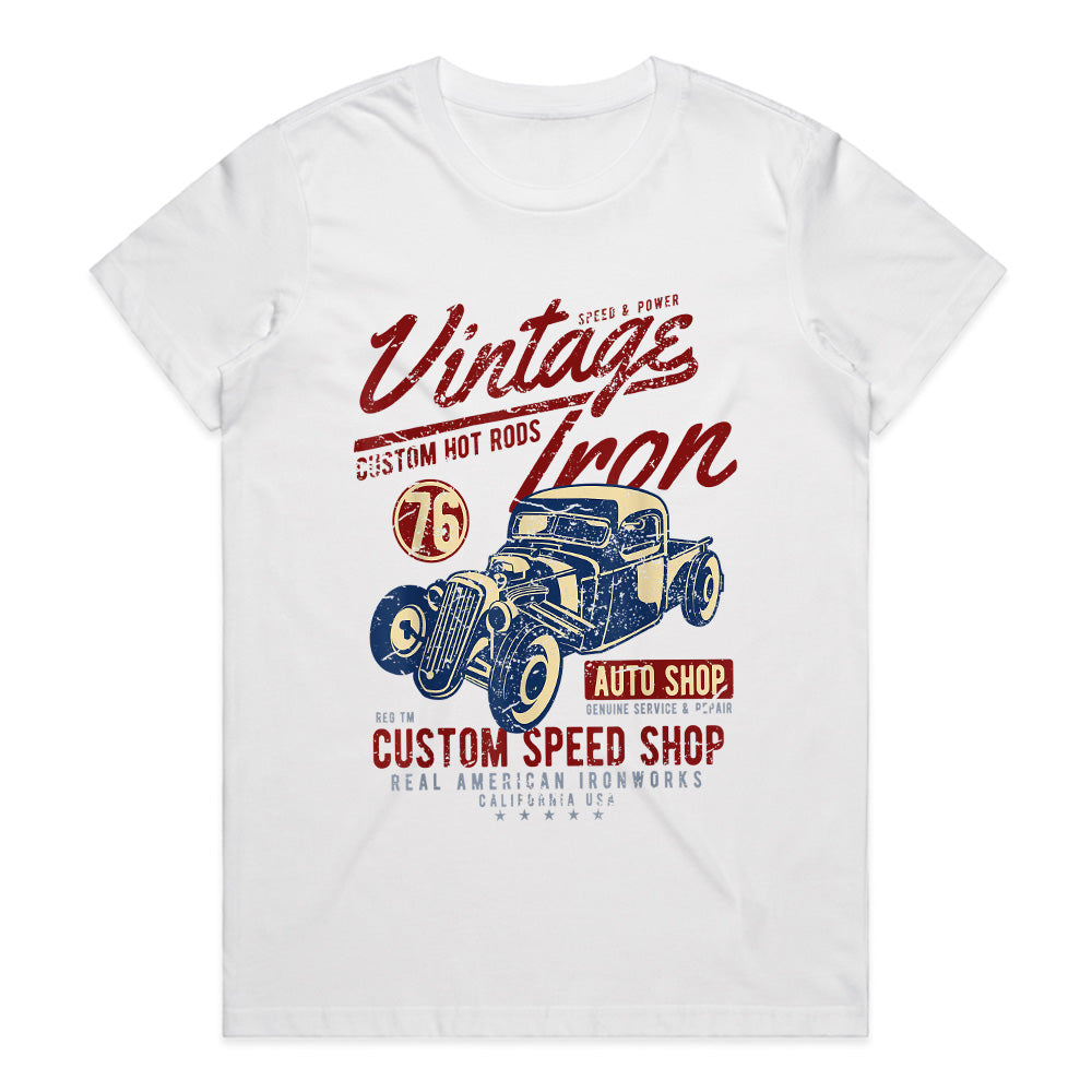 Vintage Iron Hot Rod T-Shirt – Custom Speed Shop Classic Car Tee