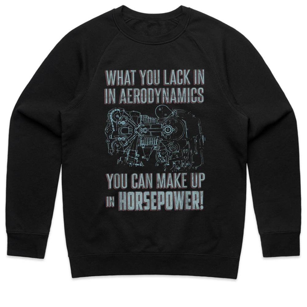 What You Lack in Aerodynamics, You Can Make Up in Horsepower" Engine Blueprint T-Shirt