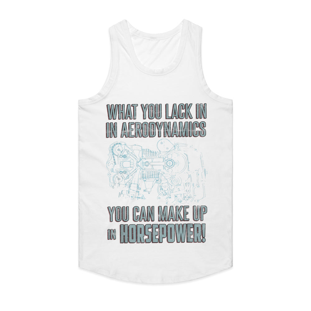 What You Lack in Aerodynamics, You Can Make Up in Horsepower" Engine Blueprint T-Shirt
