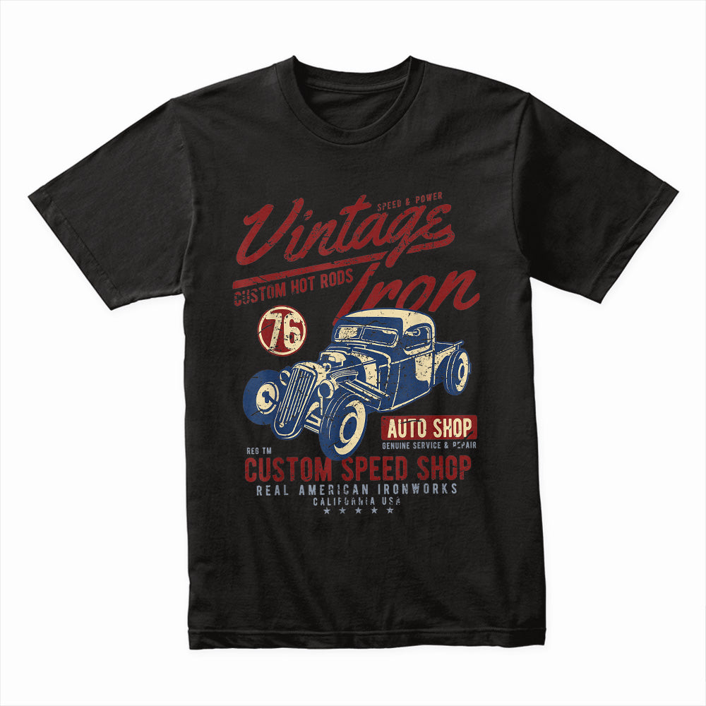 Vintage Iron Hot Rod T-Shirt – Custom Speed Shop Classic Car Tee
