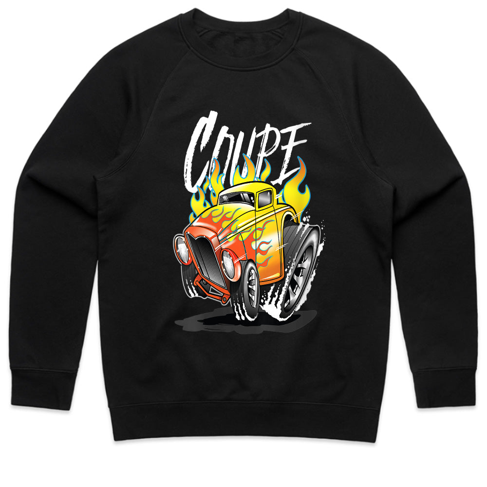 Flaming Coupe Hot Rod Sweatshirt" – Vintage Gasser Style