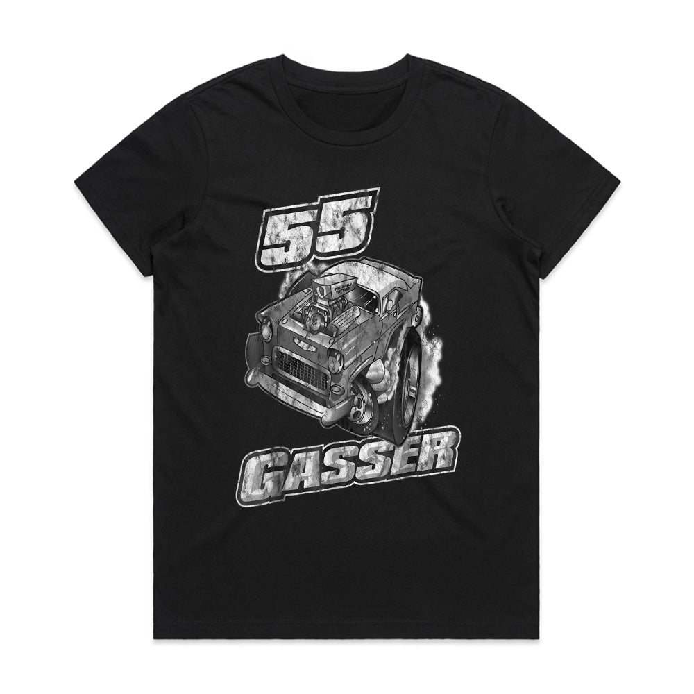 55 Gasser Hot Rod T-Shirt – Vintage Drag Racing Distressed Tee