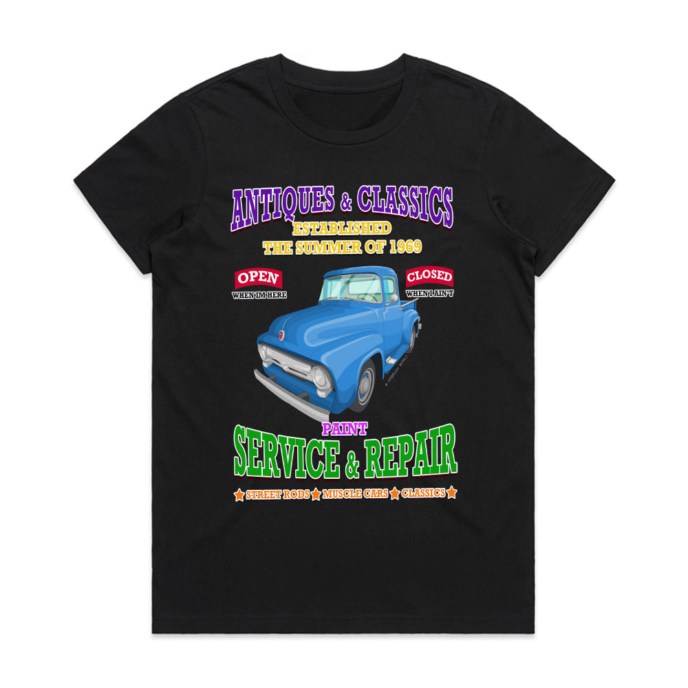 Antique & Classic Car Garage T-Shirt – Vintage Hot Rod Service & Repair Tee