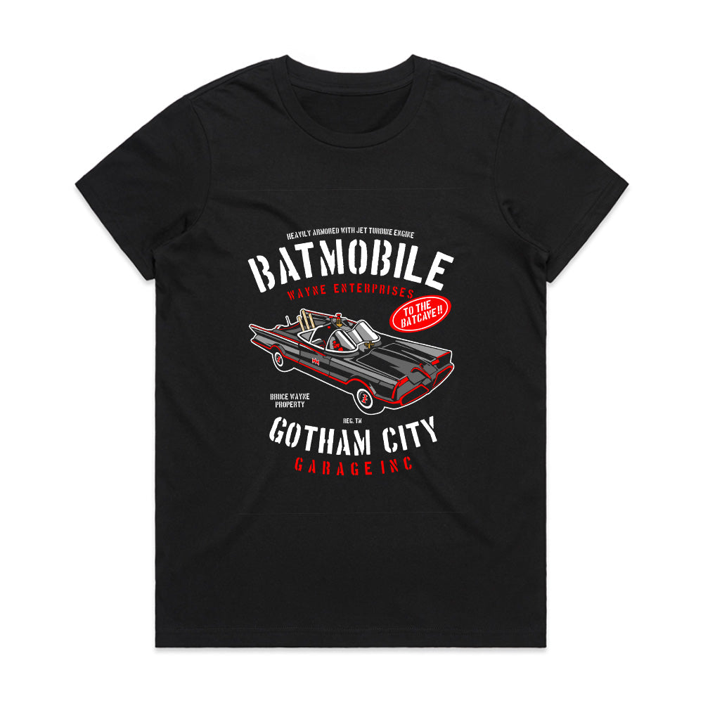 Batmobile Gotham City Garage T-Shirt – Classic Heroic Ride!