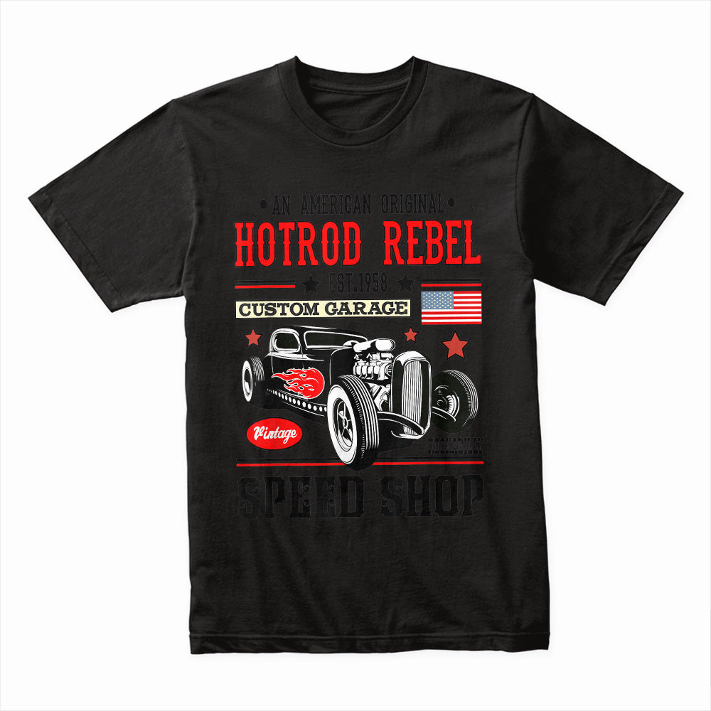 Hotrod Rebel Vintage Speed Shop T-Shirt 🇺🇸