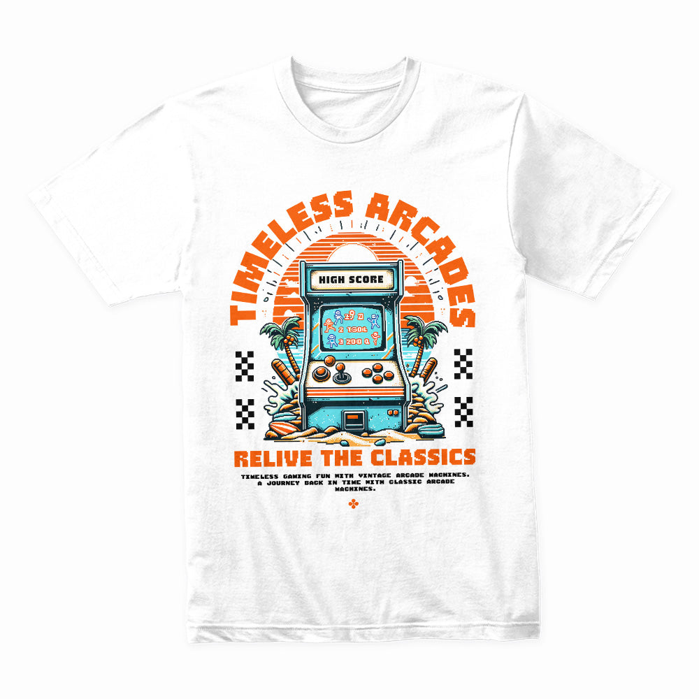 Timeless Arcades T-Shirt – Relive the Classics in Retro Gaming Style