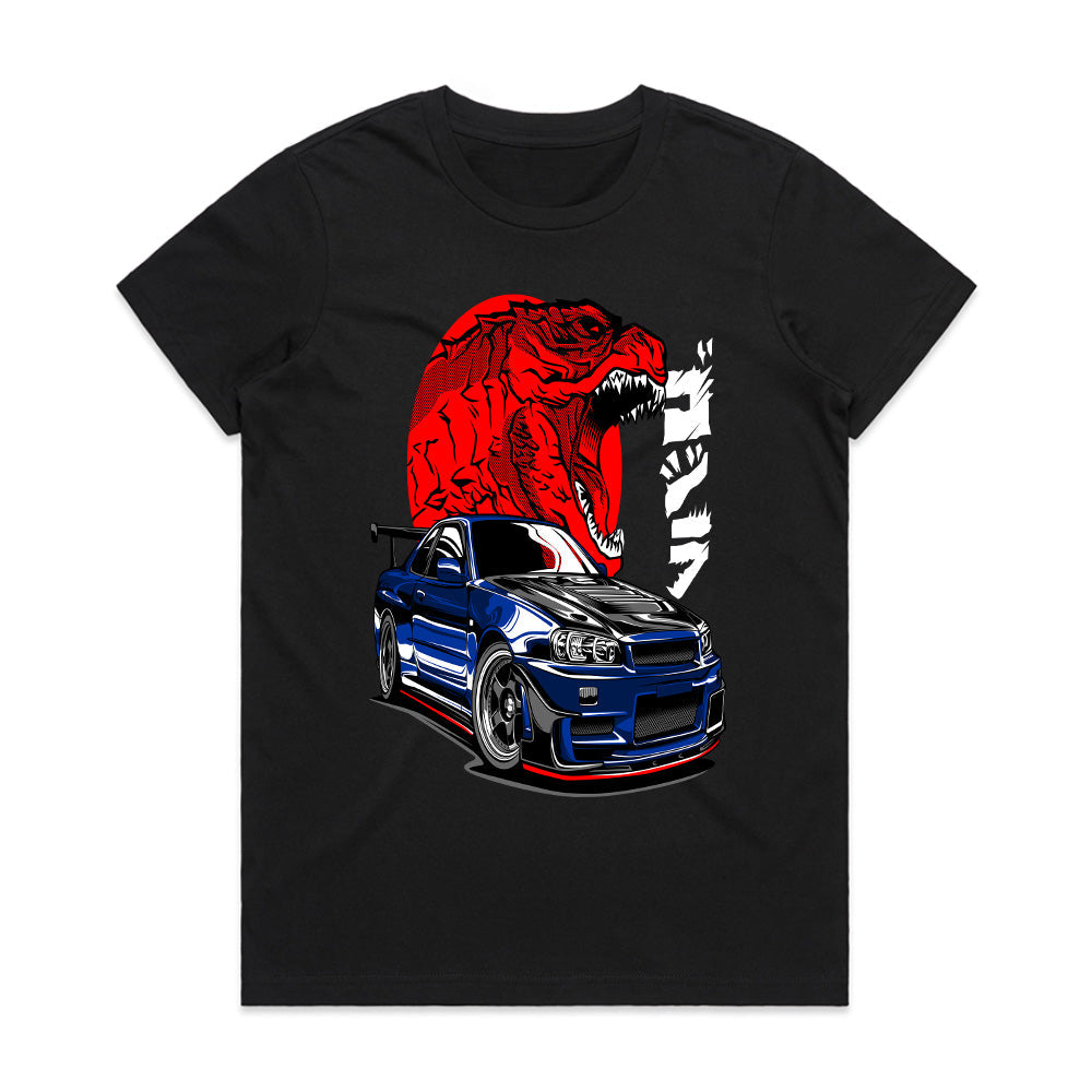 T-Rex vs. Skyline GTR Racing T-Shirt – JDM Monster Power Tee