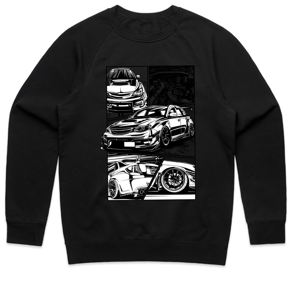 JDM Manga Style Subaru WRX STI – Comic-Inspired Drift T-Shirt