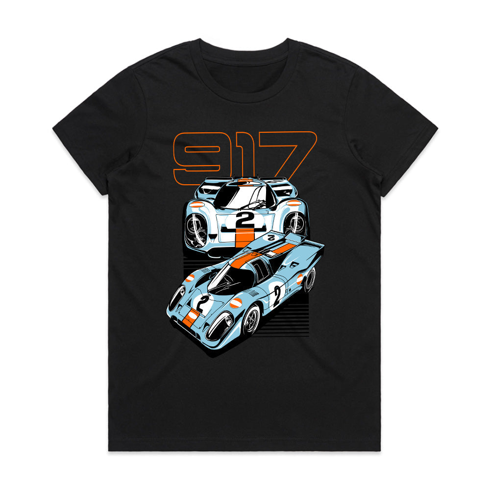 Porsche 917 Gulf Racing T-Shirt – Legendary Le Mans Icon!