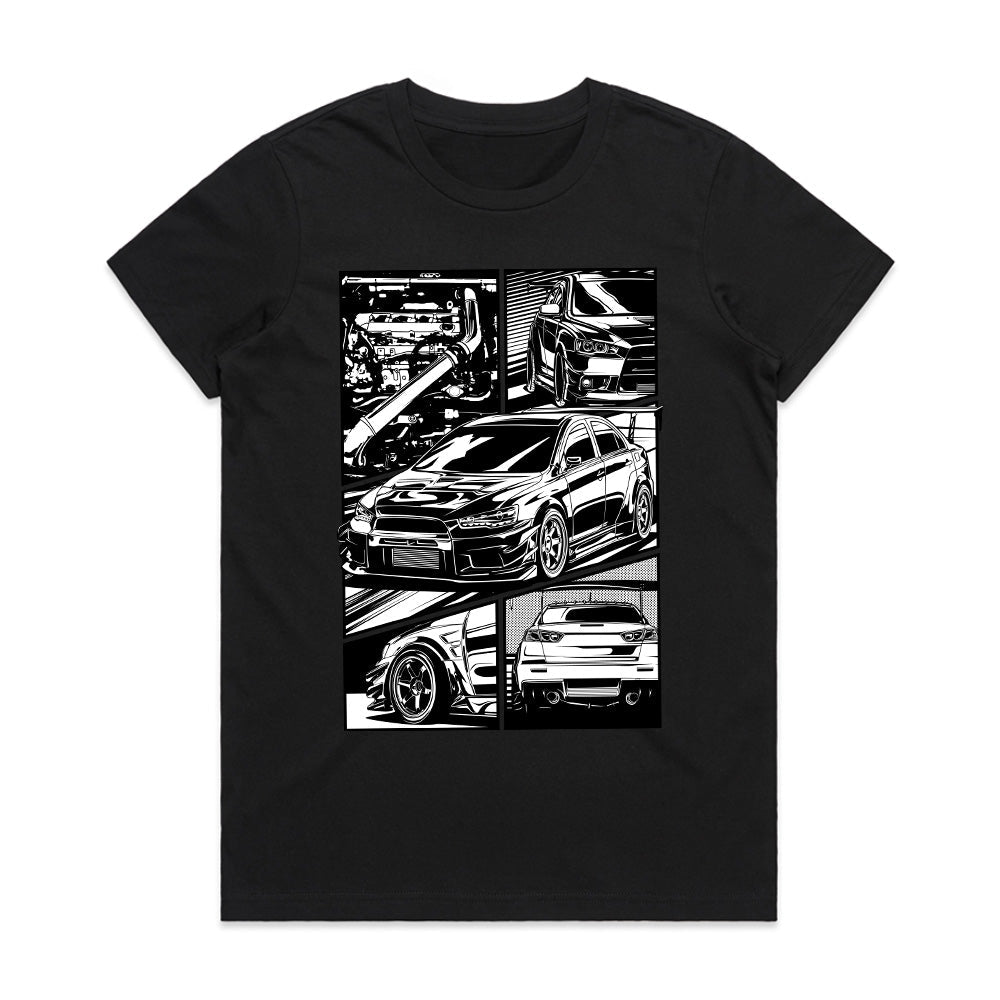Mitsubishi EVO X JDM Manga Turbo Street Racing T-Shirt