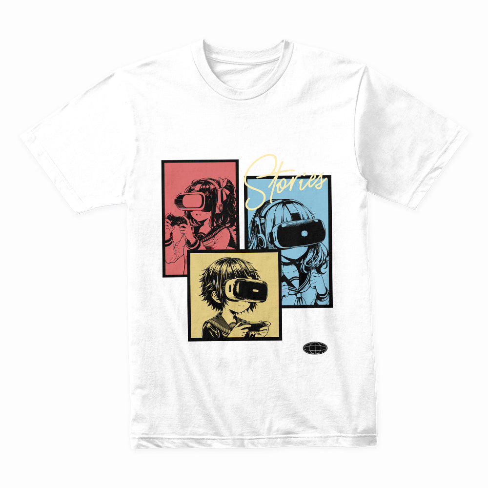 Virtual Stories T-Shirt – Anime Cyber VR Aesthetic
