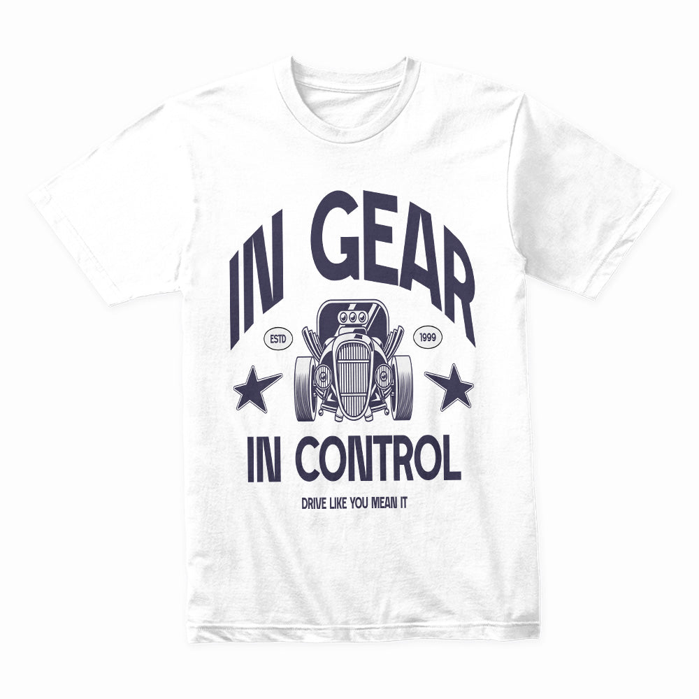 In Gear, In Control – Vintage Hot Rod Driver Tee