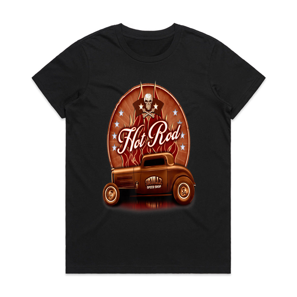 Vintage Hot Rod Skull Garage T-Shirt – Classic Custom Speed Shop Design