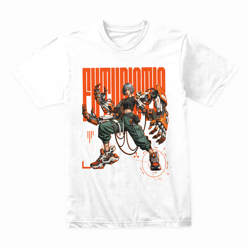 Futurisma Cyberpunk Warrior T-Shirt – High-Tech Sci-Fi Streetwear