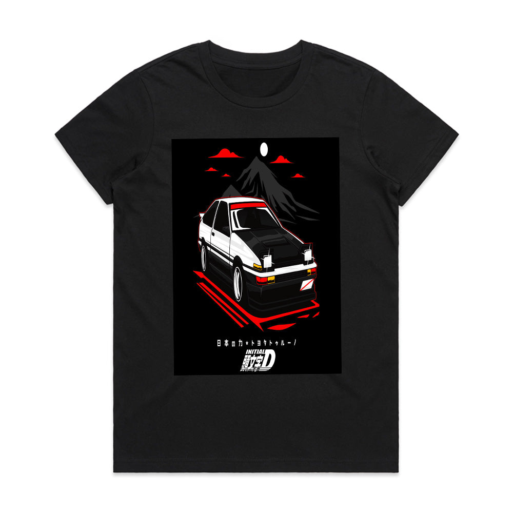 D Toyota AE86 Retro Drift Car T-Shirt – Japanese Street Racing Style