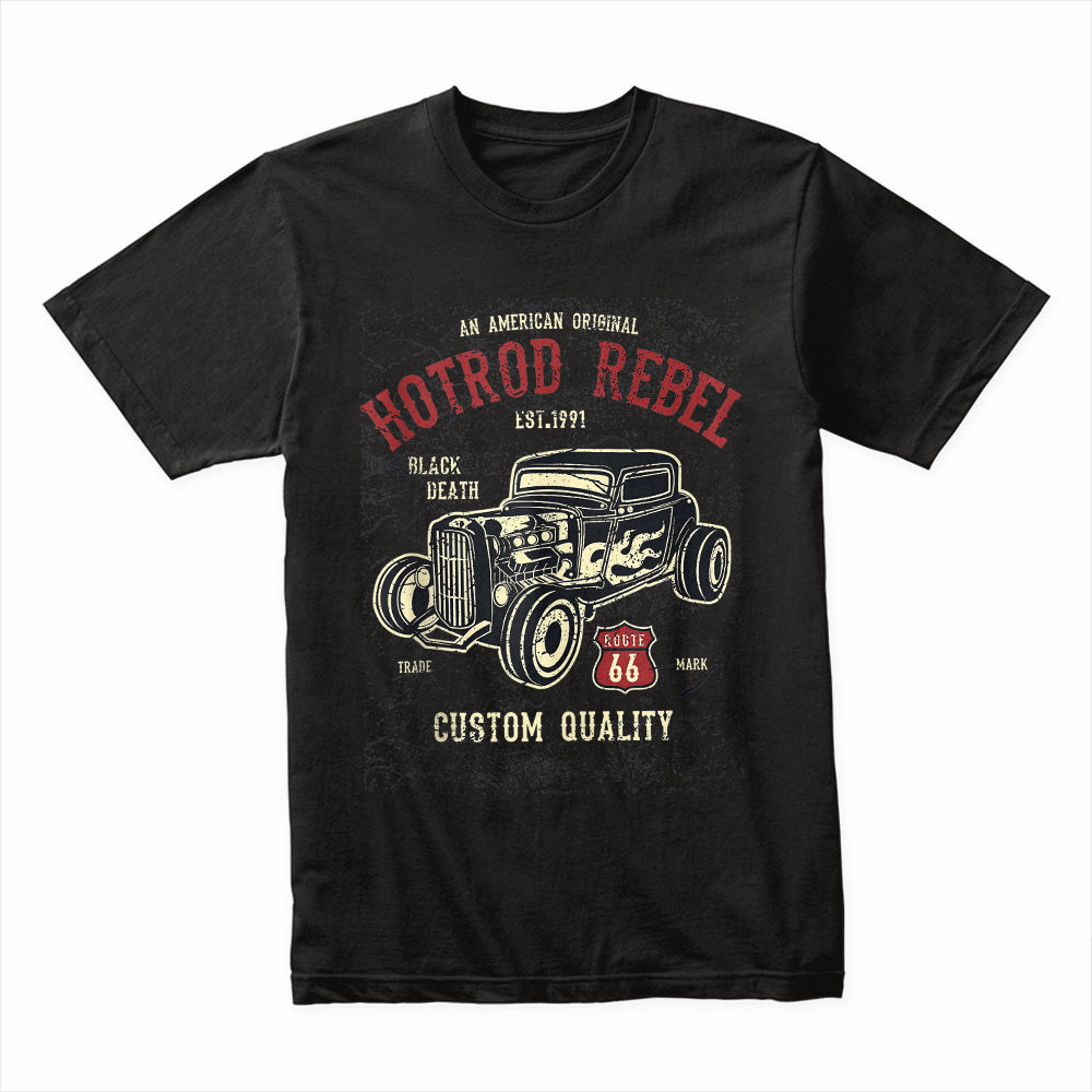 Hot Rod Rebel Vintage Route 66 T-Shirt – Custom Classic Car Enthusiast Tee