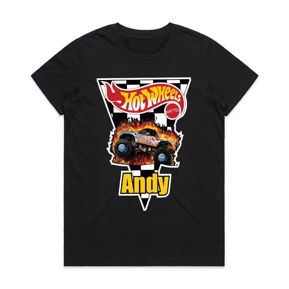Hot Wheels Monster Truck "Andy" Graphic T-Shirt – Bold and Stylish Motorsports Design