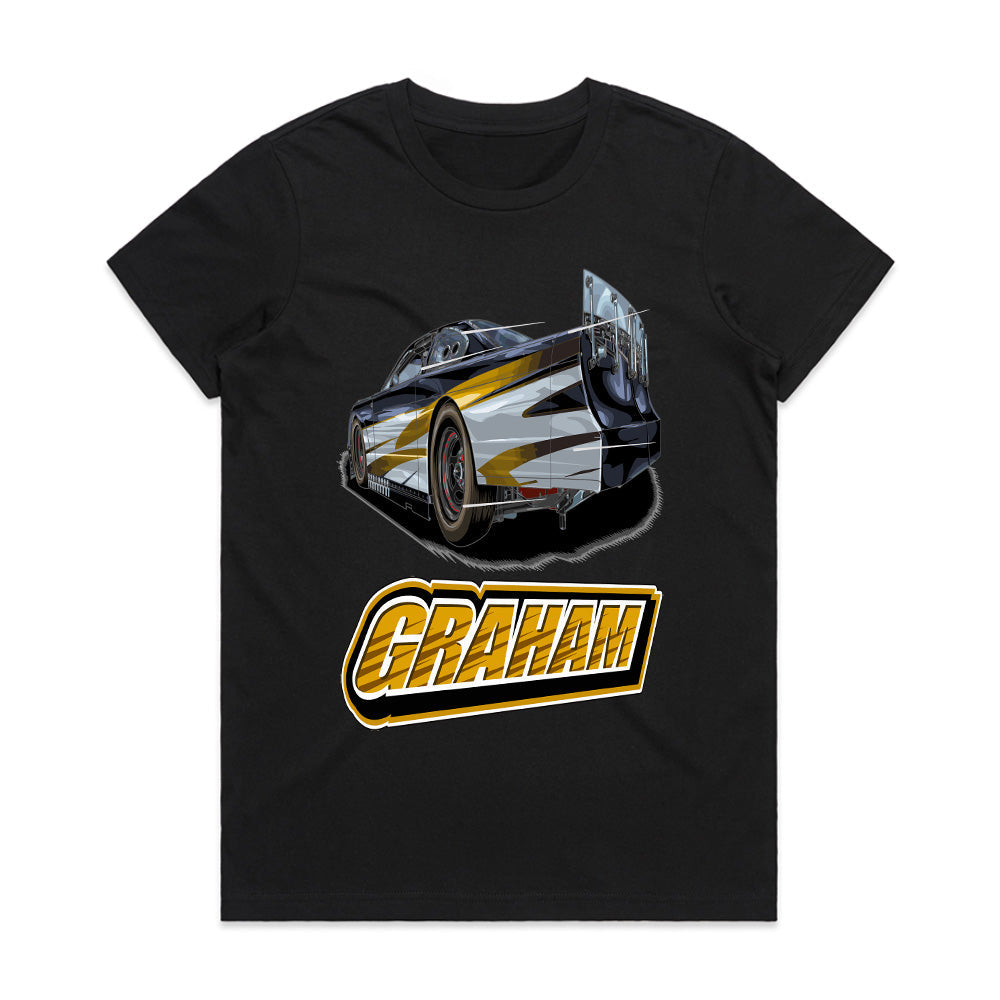 Graham Race Car Graphic T-Shirt – Dynamic Racing Design for Motorsport Enthusiasts