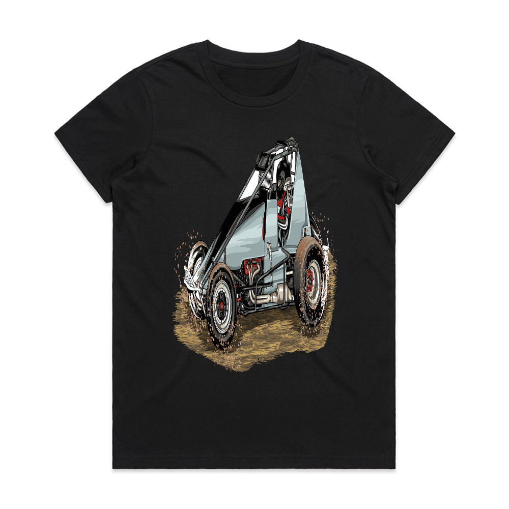 Sprints on the Track – Race Car Graphic T-Shirt for Motorsport Fans