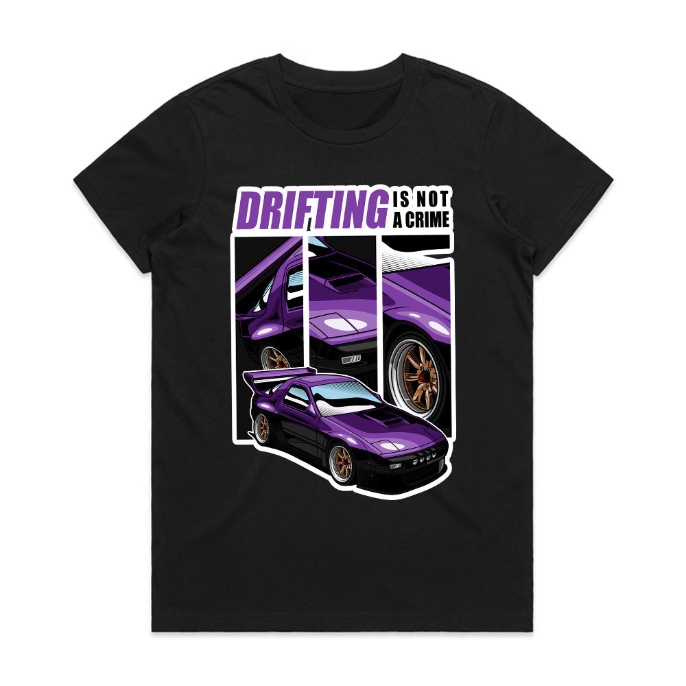 Drifting Is Not A Crime T-Shirt – Bold Car Drift Art for Enthusiasts